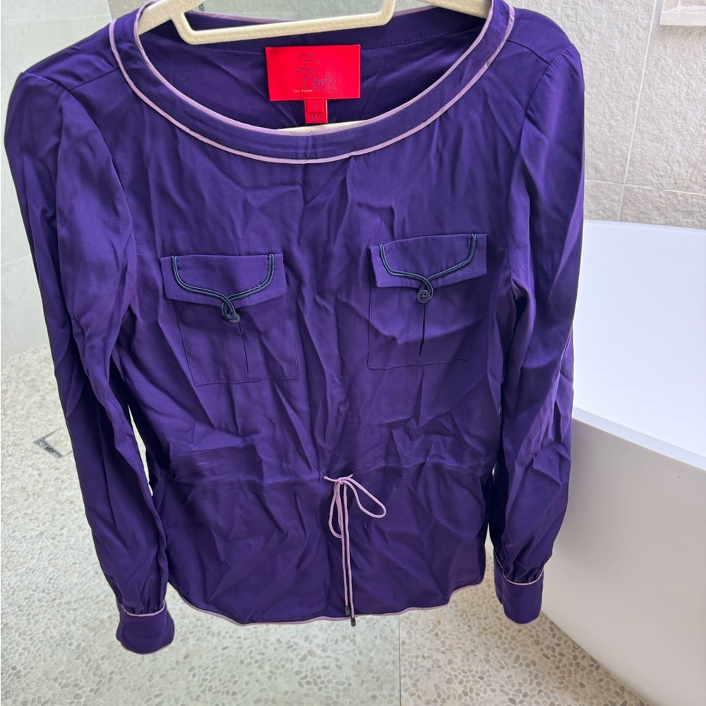 Zac Posen long sleeve silk Jacket - size 0/Small